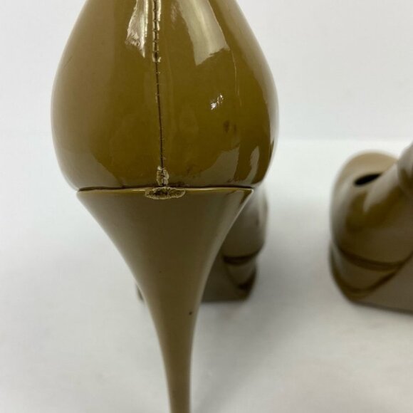 YSL Yves Saint Laurent Patent Leather Platform Pumps Size 8 YSL 5" Stiletto Heel - Picture 8 of 16